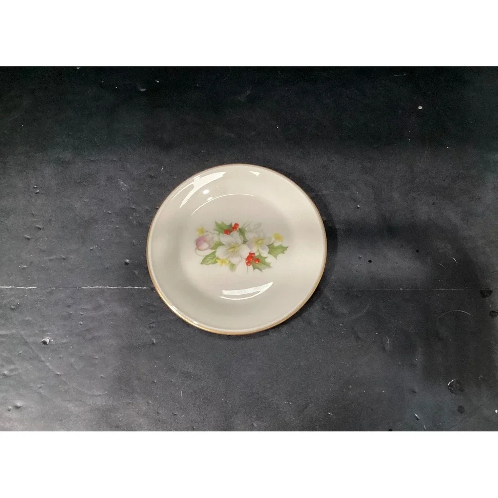 Set Of Two Lenox Holly and Floral Dessert Plates Special Collection